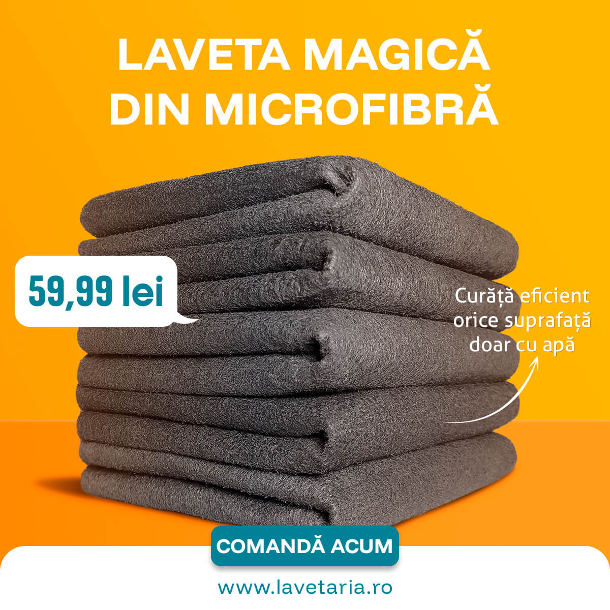 Laveta Magica din Microfibra (set de 5 bucati)