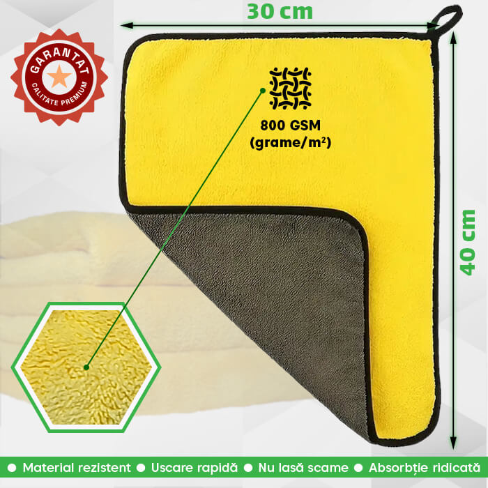 Set 3 Prosoape Microfibra DryMax 800GSM 40X30CM