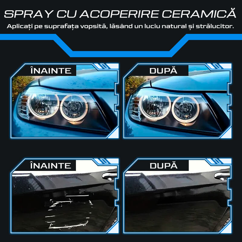 NanoShield - Spray cu Grafen, Strat Ceramic și Silicon pentru lustruirea și protejarea vopselei auto